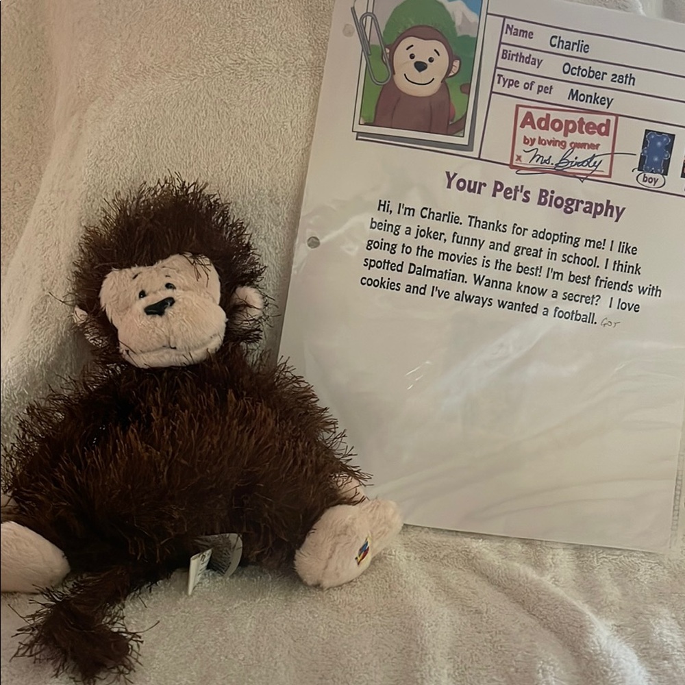 Plush Monkey Toy - Brown